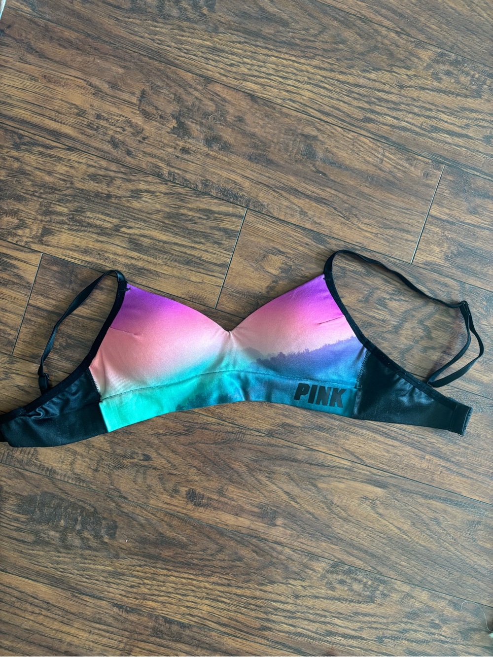 PINK Victoria's Secret Ombre Bralette in Purple and Teal